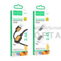 Кабель USB to Micro HOCO X108 Benefit, 1m, 2.4A,  белый