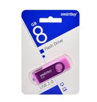 Флешка USB 8 Гб SmartBuy Twist, USB2.0, пластик, розовый