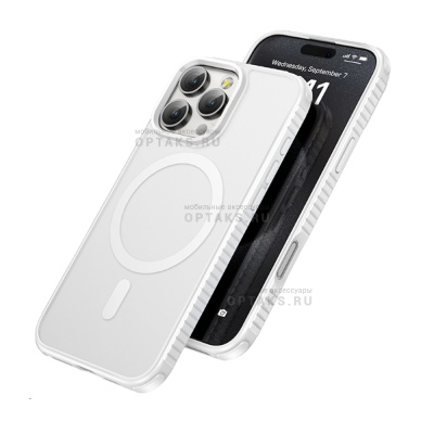 Чехол HOCO Armour MagSafe для iPhone 16 Pro, белый